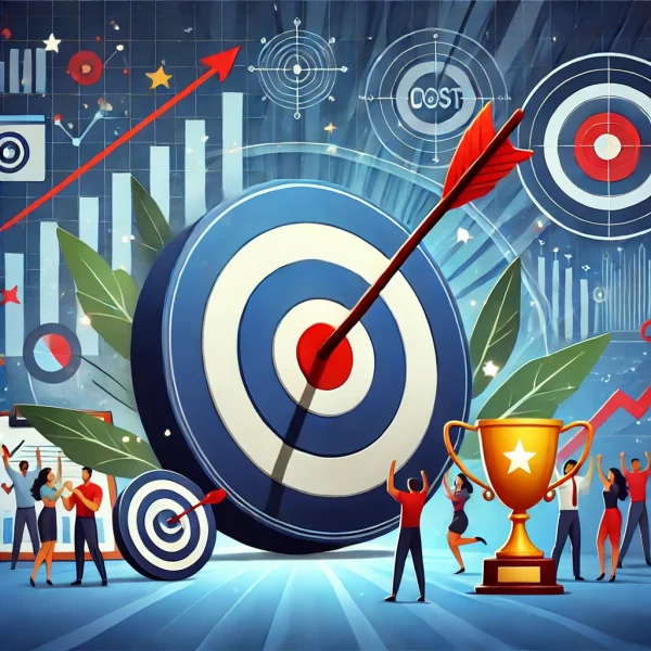 DALL·E 2025-03-10 09.27.00 – A target with an arrow hitting the center, symbolizing goal achievement. The background features a sense of progress and success, with elements like g DALL·E 2025-03-10 09.27.00 - A target with an arrow hitting the center, symbolizing goal achievement. The background features a sense of progress and success, with elements like g
